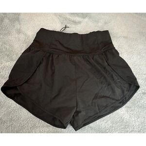 Love Tree Shorts Womens Small Black High Rise Stretch Athletic Lined Zip Pocket
